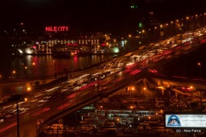Cairo si Nilul asa cum se vedea de la etajul 15 al hotelului